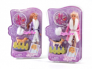 Кукла - Теплая зима, с собачкой, 29 см (Defa Lucy, 8125d) 